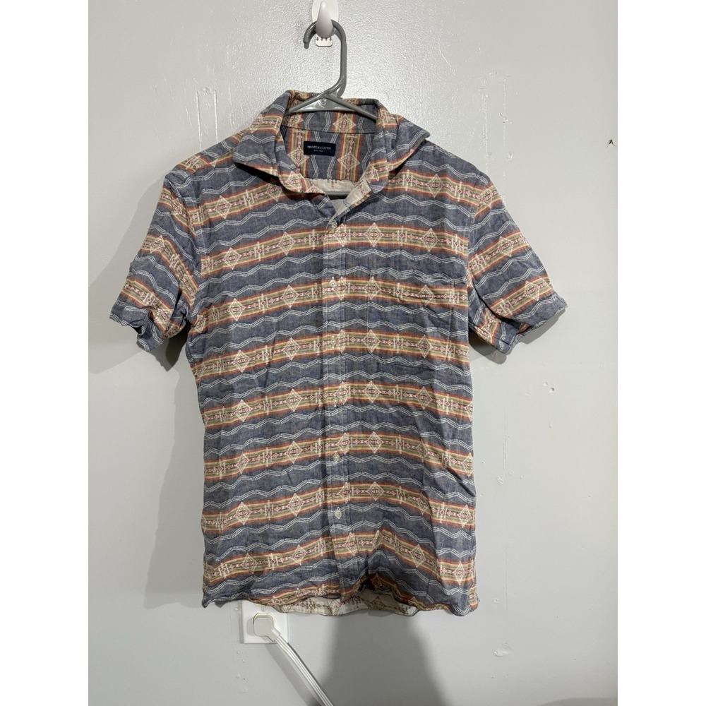Proper Cloth Shirt Mens Small Aztec South West Flannel Short‎ Sleeve
